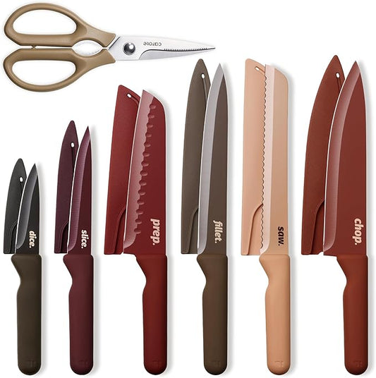 CAROTE Knife Set, 6 Stainless Steel Knives by CAROTE