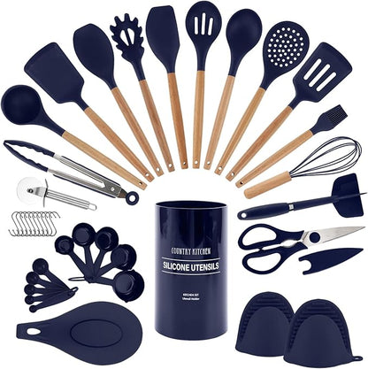 Country Kitchen Non Stick Silicone Utensil Set by CountryKitchen