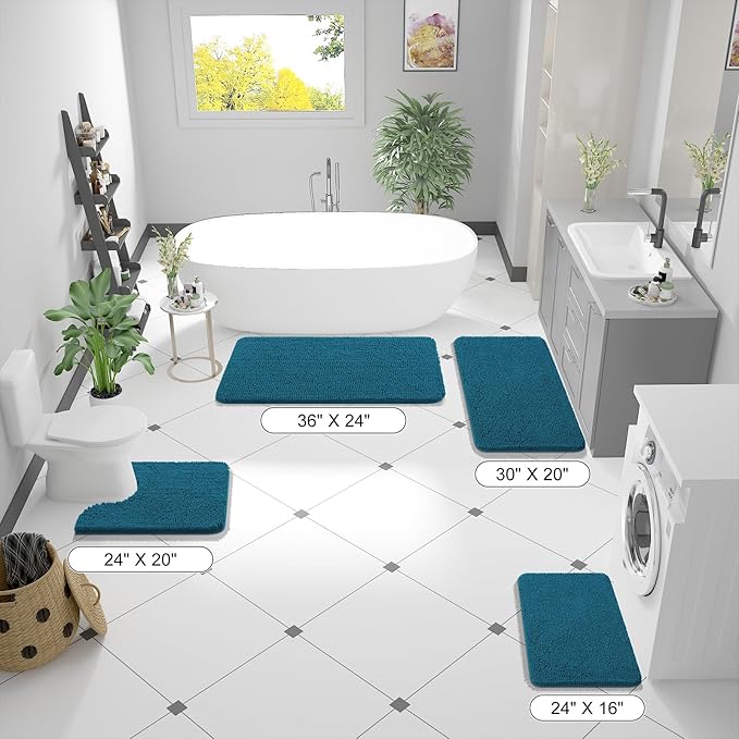 OLANLY Large Bathroom Rugs 70x46, Extra Soft Absorbent Chenille Bath Rugs - Image 2