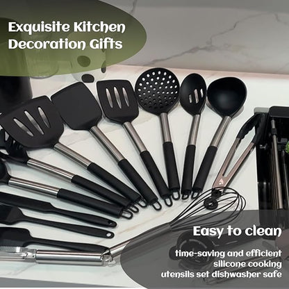 40 Pcs Kitchen Utensils Set Silicone Cooking, 446℉ Heat Resistance Stainless - Image 6
