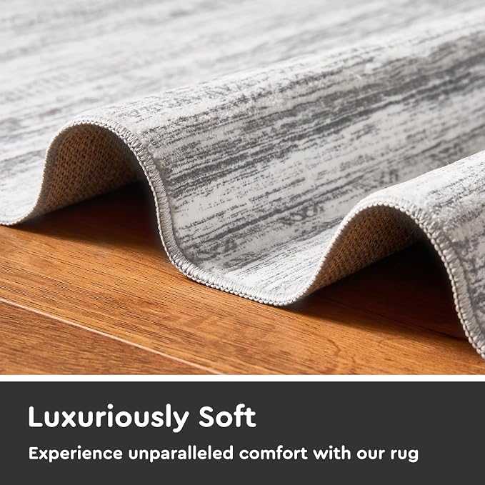 2x8 Runner Rug Machine Washable Non Slip Area Rug Distressed Neutral Moroccan - Image 5