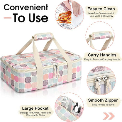 Corduroy Casserole Carrier, Insulated Lasagna Lugger - Image 3