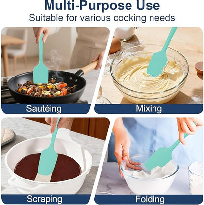 4 Pcs Silicone Spatula Set, 11.4 In, 600°F Heat Resistant Rubber Spatulas - Image 6