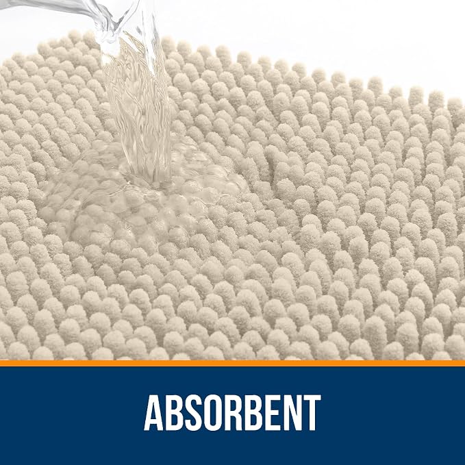 OLANLY Bathroom Runner Rugs 47x20, Extra Soft Absorbent Chenille Bath Rugs - Image 4