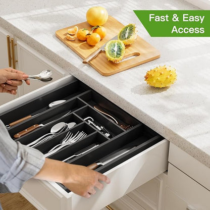 Pipishell Bamboo Expandable Drawer Organizer - Image 7