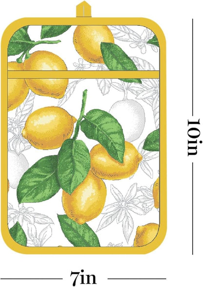 Martha Stewart Lots of Lemons Modern Kitchen Towel, Oven Mitt & Potholder Set - Image 9