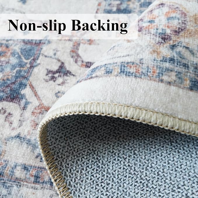 Washable 3x7 Hallway Runner Rug: Vintage 7ft Water-Resistant Soft Runner Rug - Image 3