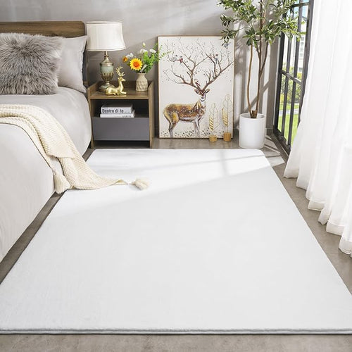 Amearea Large Modern Area Rugs for Bedroom Living Room, 5x8 Feet White - Image 2