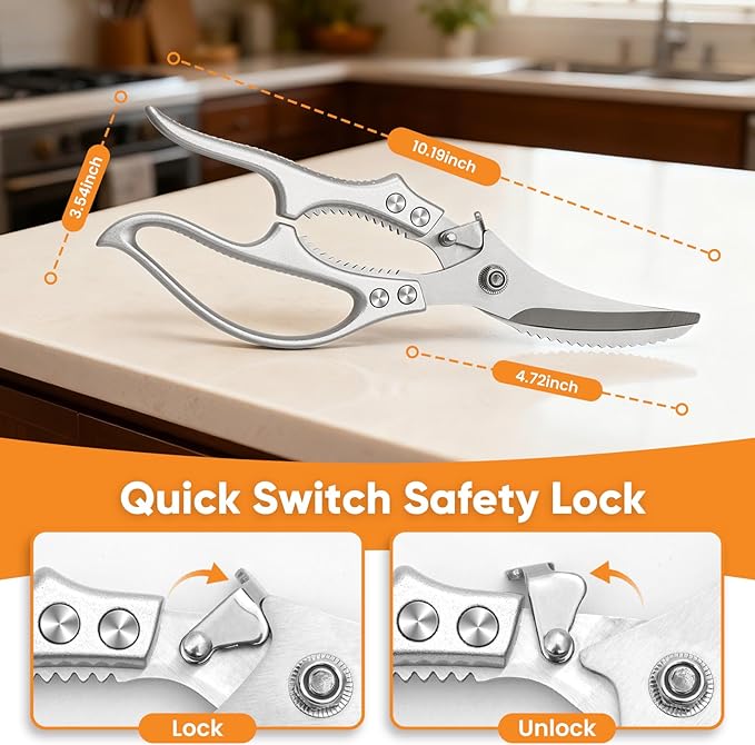 Kitchen Scissors Food Cutting: Heavy Duty Poultry Meat Shears - Image 4