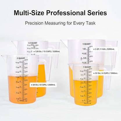 Food-Grade Plastic Measuring Pitcher – 32 Ounce & 4 Cups Measuring Cups - Image 4