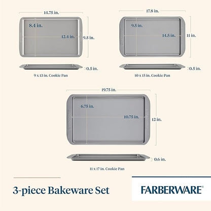 Farberware Nonstick Bakeware 3-Piece Cookie Pan Set - Image 2