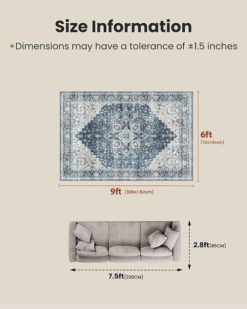 AMADA HOMEFURNISHING 6x9 Area Rugs, Vintage Rugs - Image 2