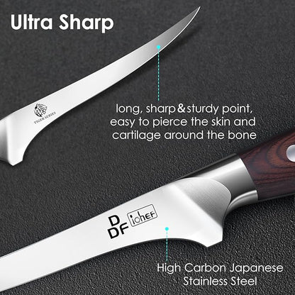 DDF iohEF Fillet Knife 7 Inch Professional Boning Knife High Carbon Japanese - Image 2