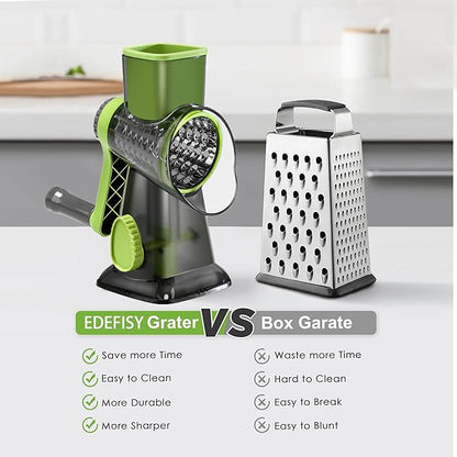 Quick Rotating Cheese Grater, Manual 3-in-1 Vegetable Chopper - Image 5