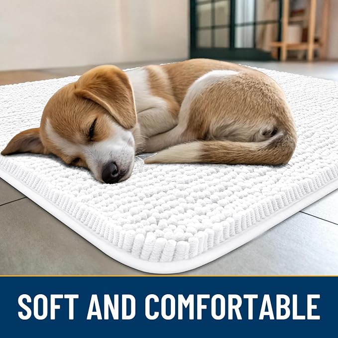 Smiry Dog Door Mat for Muddy Paws 36x24, Absorbent Dirt Trapper, Non-Slip - Image 2