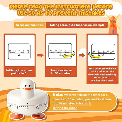 Amylove 4 Pieces Cute Kitchen Timer, Animal Mechanical Manual, 60 Minutes Loud - Image 3