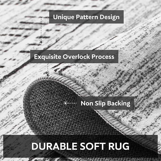 8x10 Area Rugs for Living Room Machine Washable Rug Distressed Indoor Carpet - Image 5
