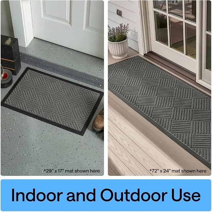 GORILLA GRIP 100% Waterproof All-Season WeatherMAX Doormat, US Designed Natural - Image 10