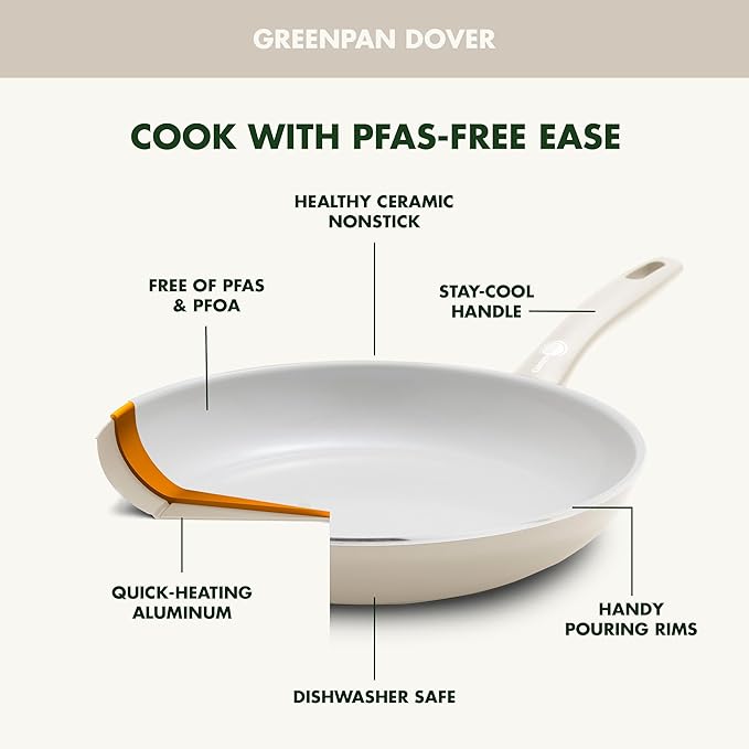 GreenPan Dover 10” Frying Pan Skillet, Non-Toxic PFAS-Free Ceramic Nonstick - Image 3