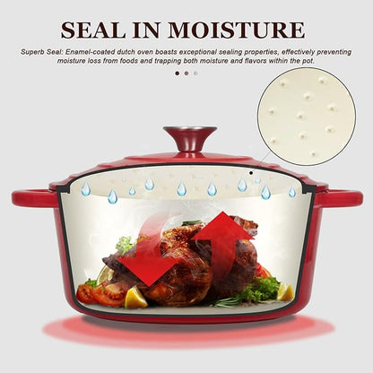 Overmont 5.5QT Enameled Cast Iron Dutch Oven - Image 7