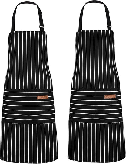 2Pack Adjustable Kitchen Apron for Women Men by ZAIORD