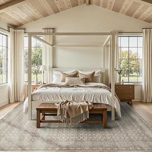 8x10 Washable Area Rug for Living Room, Extra Large Neutral Vintage Boho Rugs - Image 2