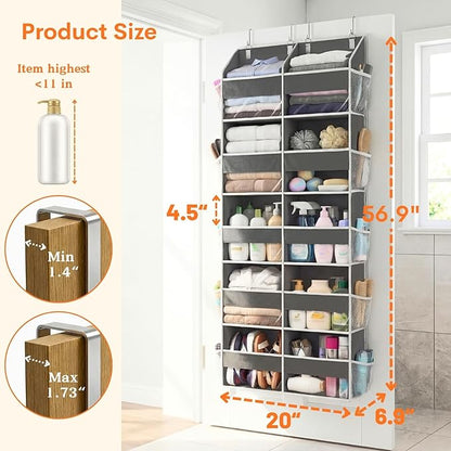 2 Pack Over the Door Organizer 5 Tiers, Extra Large Behind Door Storage of 10 - Image 4