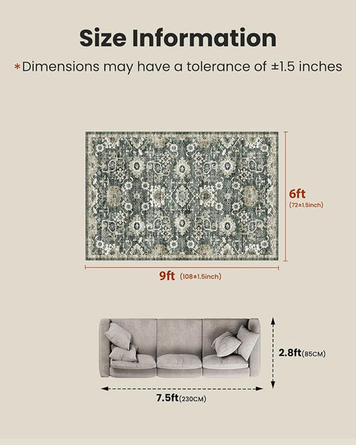 AMADA HOMEFURNISHING 6x9 Area Rugs, Vintage Rugs - Image 2