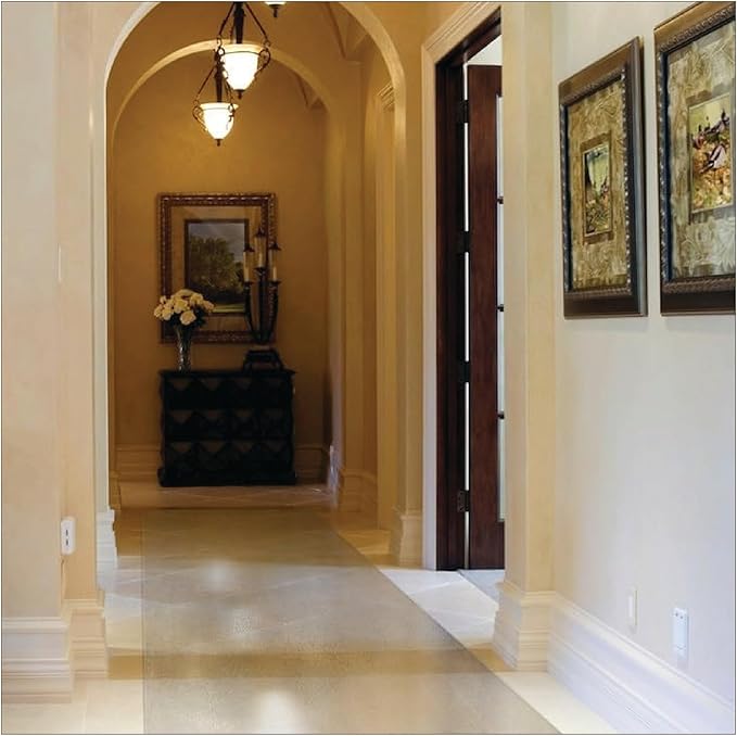 Clear Hard Floor Runner, USA Made, 46 Inch Round, 2mm Thick Clear Vinyl - Image 2