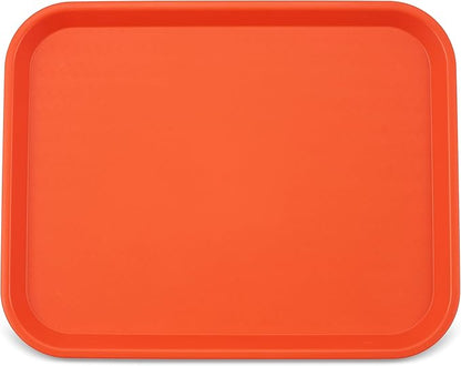 Carlisle FoodService Products Cafe Fast Food Cafeteria Tray with Patterned Surface for Cafeterias, Fast Food, And Dining Room, Plastic, 17.87 X 14 X 0.98 Inches, Orange, (Pack of 12)
