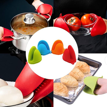 NEPAK 4 Pairs Silicone Cooking Pinch Grips Oven Mitts Potholder - Image 5