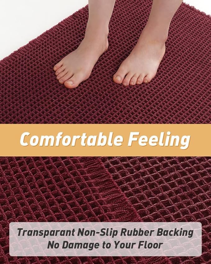 AMOAMI Upgraded Waffle Runner Rug Super Absorbent Non Slip Bath Mats - Image 3