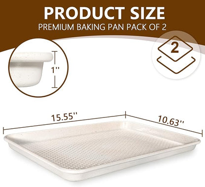 Wildone Baking Sheet Pan Set, Honeycomb Embossed Nonstick Baking Sheet 15x10 In - Image 2