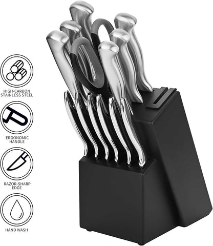 15-Piece Stainless Steel Chef Kitchen Knife Sets - Image 3