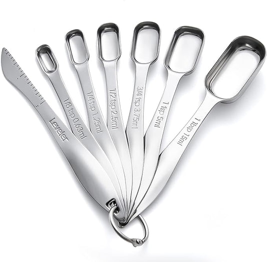Rainspire Heavy Duty Measuring Spoons Set Stainless Steel, Metal Measuring Cups by Rainspire