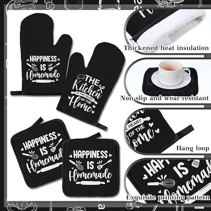 12 Pcs Farmhouse Kitchen Decor and Accessories Sets 4 Black Kitchen Towels 4 - Image 5