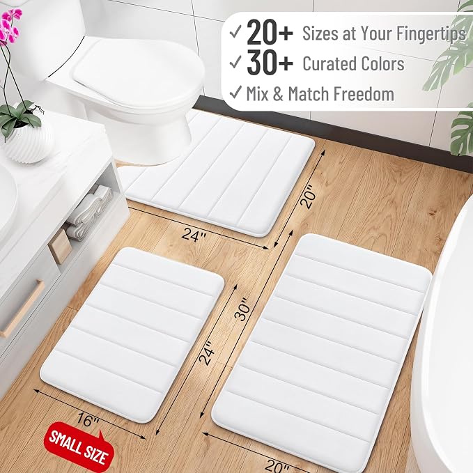 OLANLY Memory Foam Long Bathroom Rugs Runner 59x24, Super Soft Absorbent Bath - Image 2
