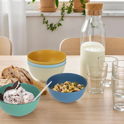 Unbreakable Wheat Straw Bowls for Kids, 10 oz Snack Bowls Set of 6, Small Handy - Image 5