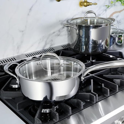KEAWELL K3 Premium 4-Quart Tri-Ply Stainless Steel Sauté Pan - Image 5