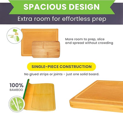 Extra Large Bamboo Cutting Board Featuring 18 Inch Wood Cutting Boards - Image 3