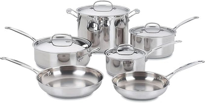 Cuisinart 77-10P1 10-Piece Chef's-Classic-Stainless Collection, Cookware Set by Cuisinart