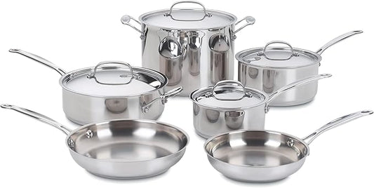Cuisinart 77-10P1 10-Piece Chef's-Classic-Stainless Collection, Cookware Set by Cuisinart