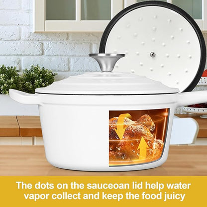 HaSteeL 1 QT Cast Iron Saucepan, Mini Enamel dutch oven - Image 5