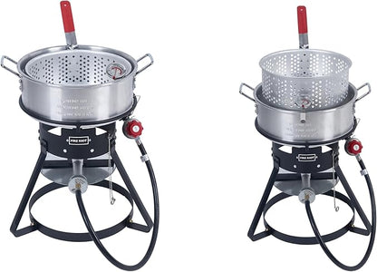 Fire Riot 10QT Outdoor Fish Fryer Kit – Heavy-Duty Aluminum Pot, 6.7QT Basket - Image 2