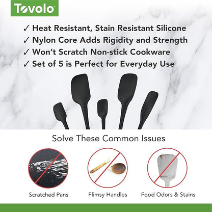 Tovolo Flex Core 5 Piece Silicone Spatula Set Heat Resistant All Silicone - Image 3