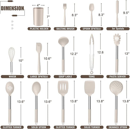 E-far 14 Pieces Silicone Cooking Utensils Set, Kitchen Utensils Set - Image 2
