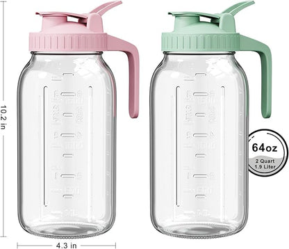 2 Pack - 64oz Glass Breast Milk Pitcher - Wide Mouth - Image 2