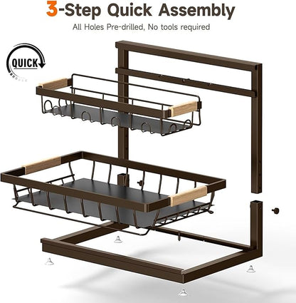 Sevenblue 2 Packs Under Sink Organizer, Height Adjustable 2 Tier Under Kitchen - Image 7