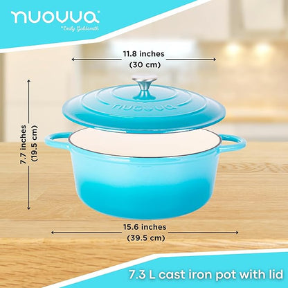 Cast Iron Dutch Oven with Lid – Non-Stick Ovenproof Enamelled Casserole Pot – - Image 2