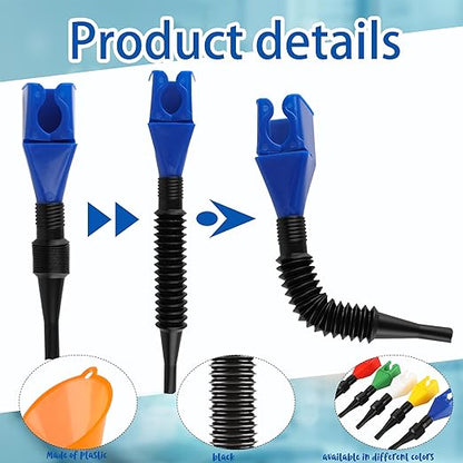 30 Pcs Automotive Funnel Set Wide Mouth Fuel Oil Funnel Plastic Long Neck - Image 3
